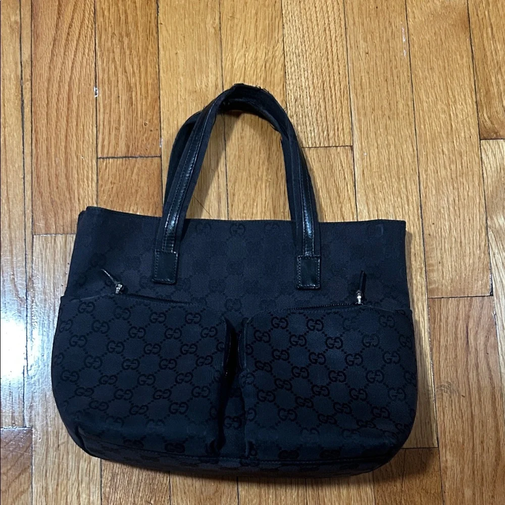 Gucci Black Monogram Tote Bag - Picture 1 of 8